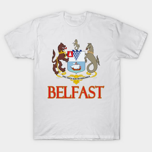 Belfast, Northern Ireland - Coat of Arms Design T-Shirt by Naves